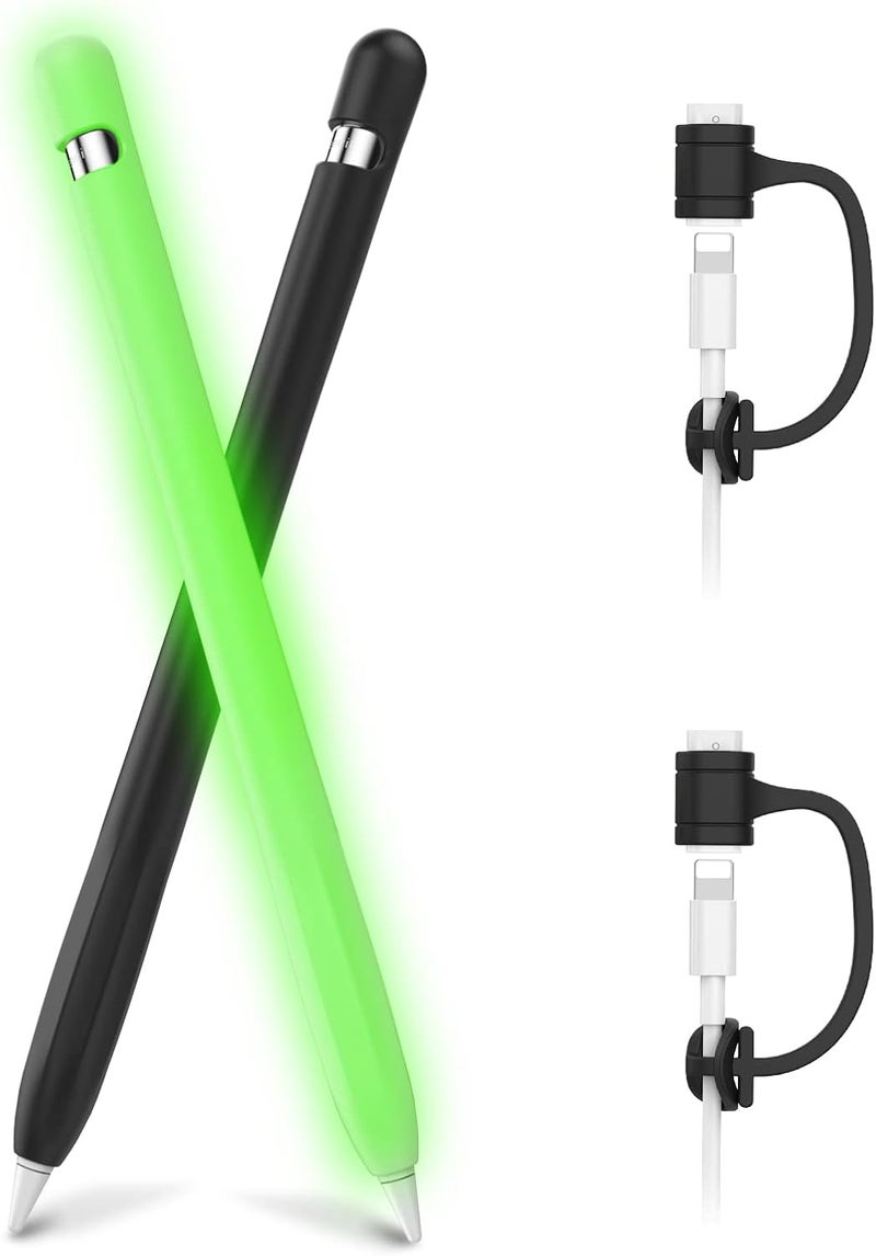 Ahastyle Anti-Slip Case Sleeve Silicone Protective Skin [ Added Cable Adapter Tether Kit] Compatible with Apple Pencil 1st Generation - Image 1